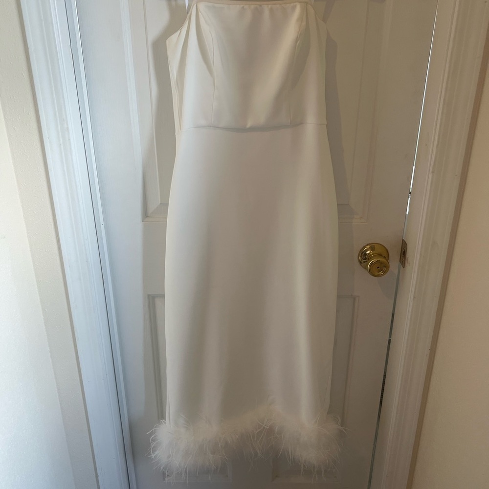 Lulu's White Sheath Halter Dress for Brides